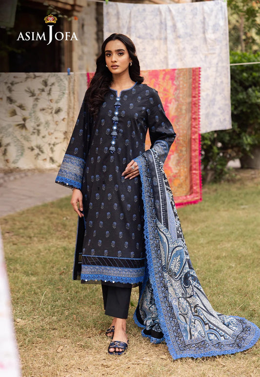 Asim Jofa Essential Printed Lawn 3 Piece Unstitched Dress - AJUBJ-55 Summer Collection