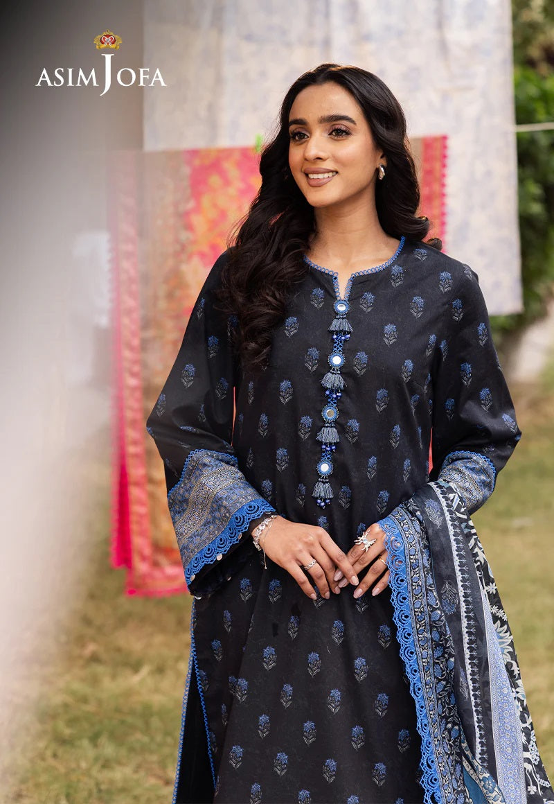 Asim Jofa Essential Printed Lawn 3 Piece Unstitched Dress - AJUBJ-55 Summer Collection