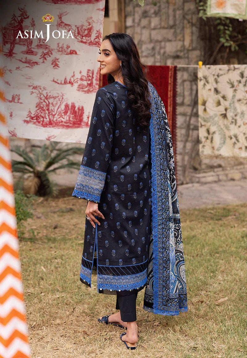 Asim Jofa Essential Printed Lawn 3 Piece Unstitched Dress - AJUBJ-55 Summer Collection