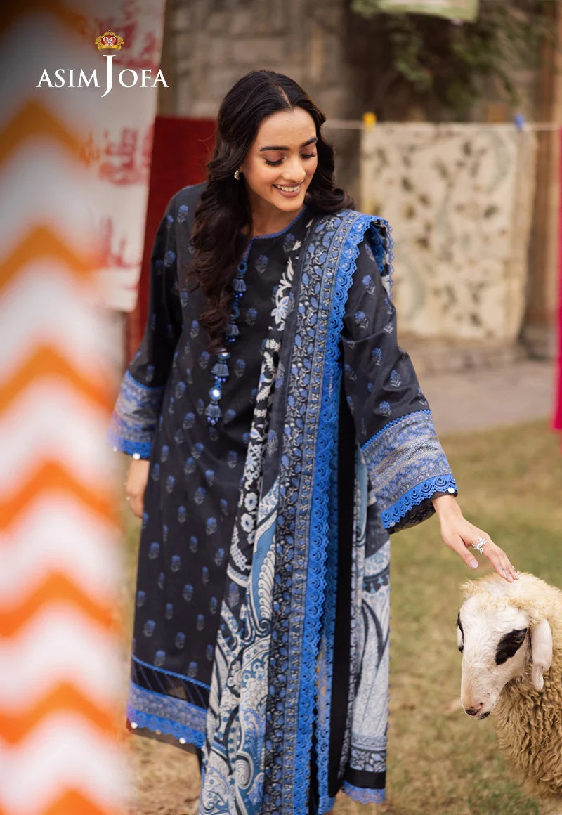 Asim Jofa Essential Printed Lawn 3 Piece Unstitched Dress - AJUBJ-55 Summer Collection