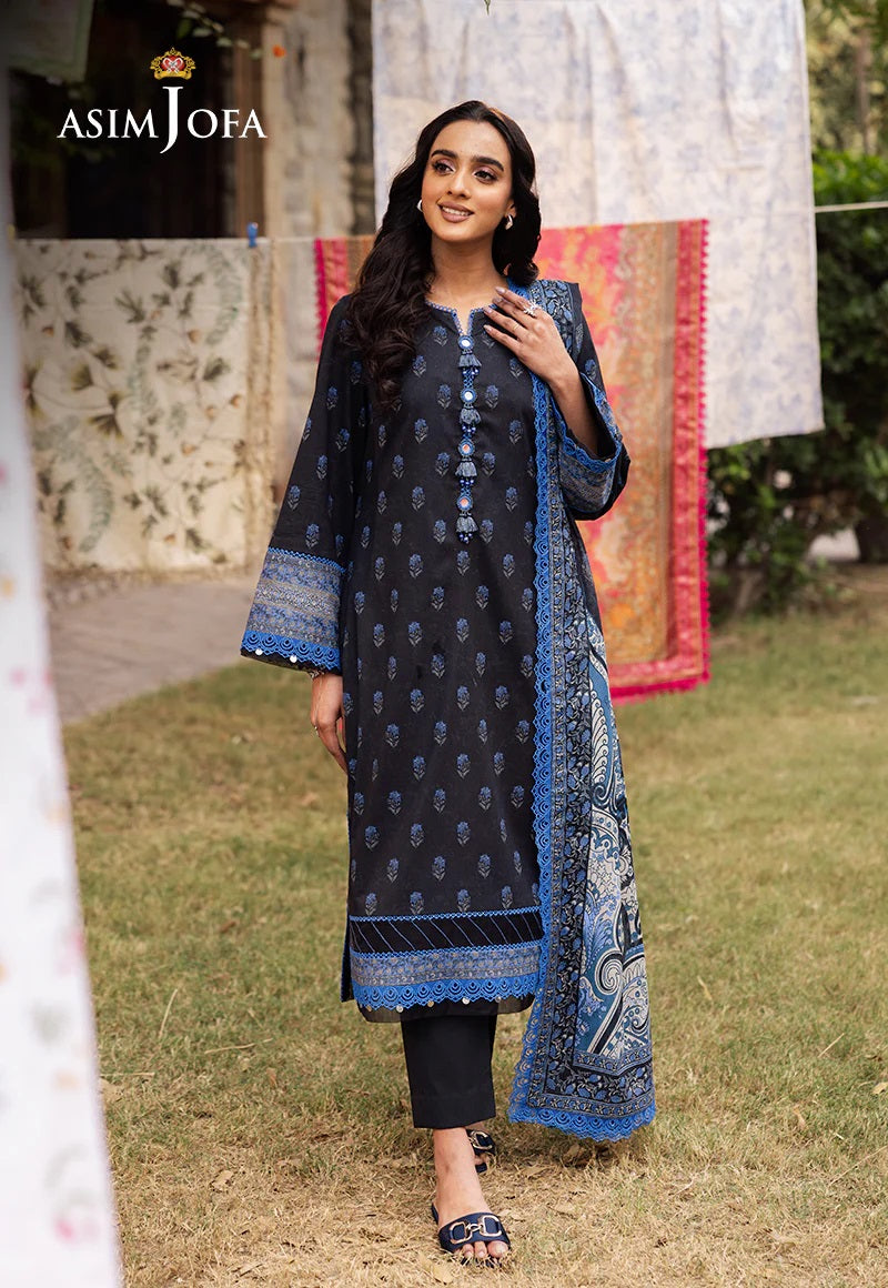 Asim Jofa Essential Printed Lawn 3 Piece Unstitched Dress - AJUBJ-55 Summer Collection
