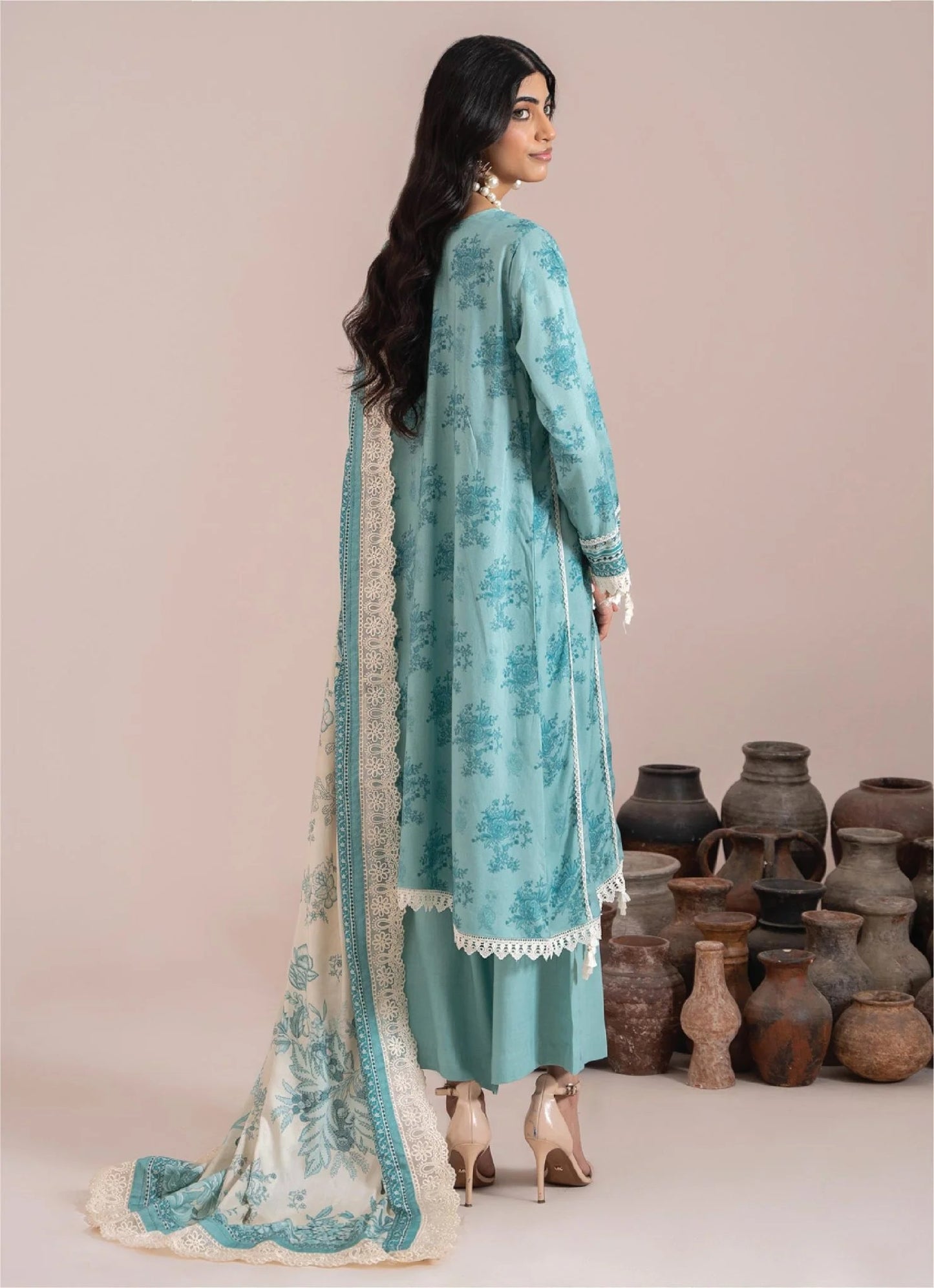 Mausummery Printed Linen 3 Piece Unstitched Dress - MPL-Beryl