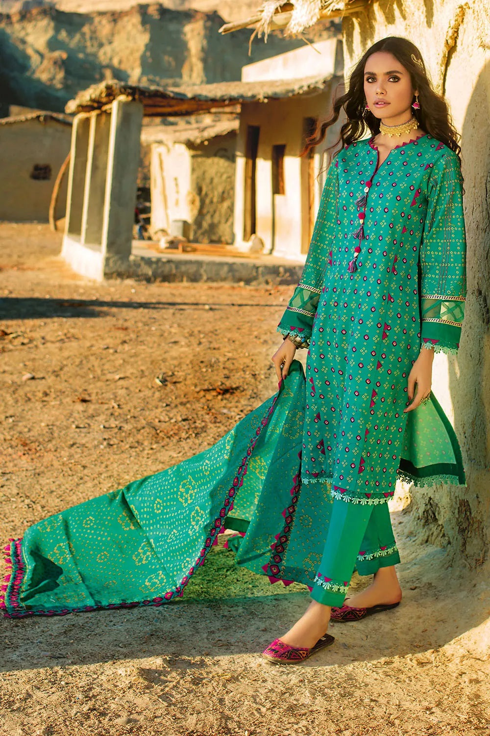 Gul Ahmed Digital Printed Chunri Lawn Unstitched 3 Piece Suit - CL 1282B