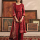 Mausummery Printed Linen 3 Piece Unstitched Dress - MPL-Carnelian
