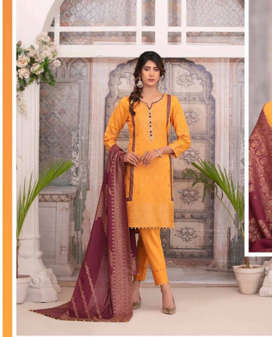 Amna Sohail by Tawakkal Broshia Banarsi 3 Piece Unstitched Dress - D-1300