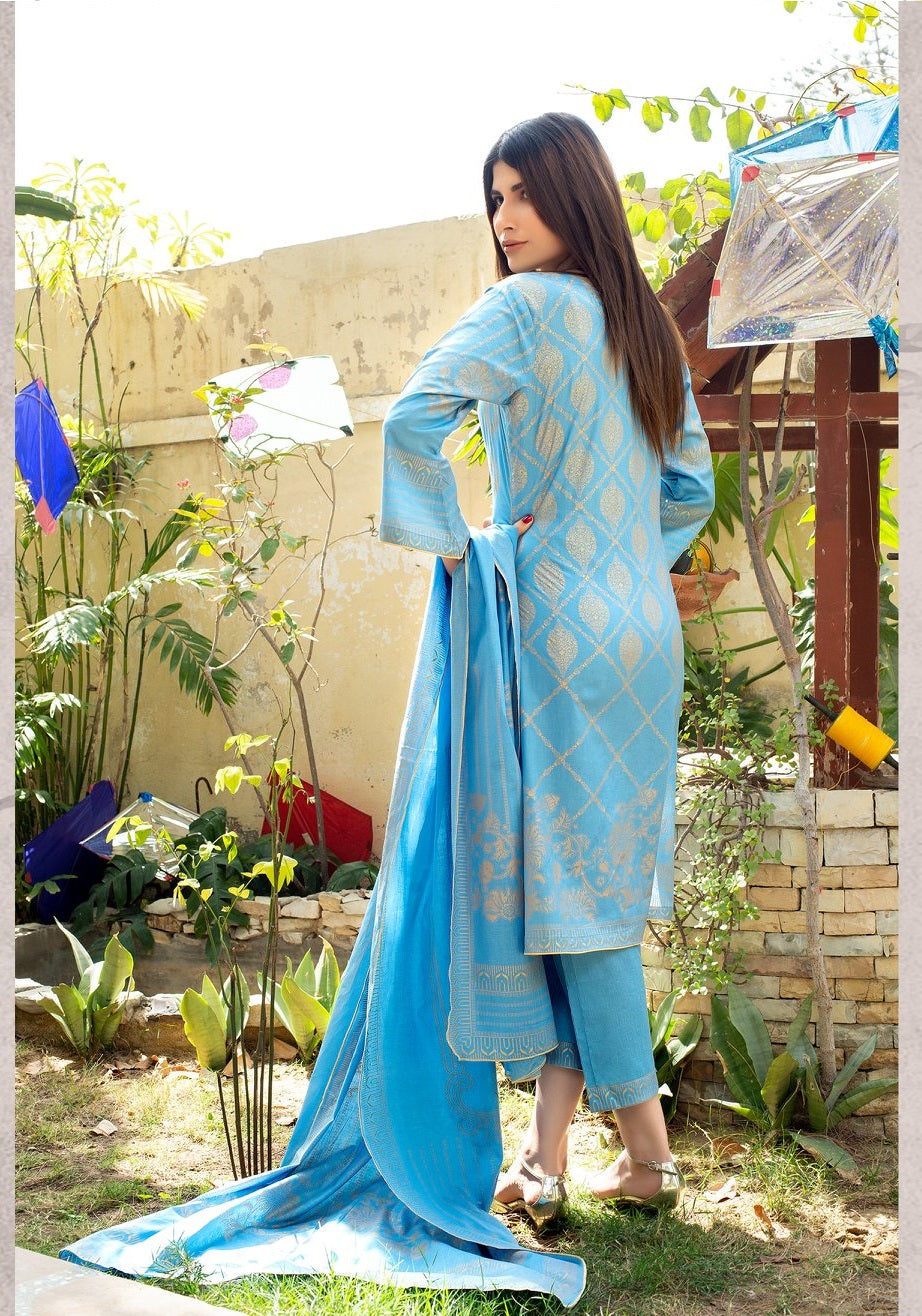 Banarsi Banarsi Lawn 3 piece Unstitched Dress - 1A