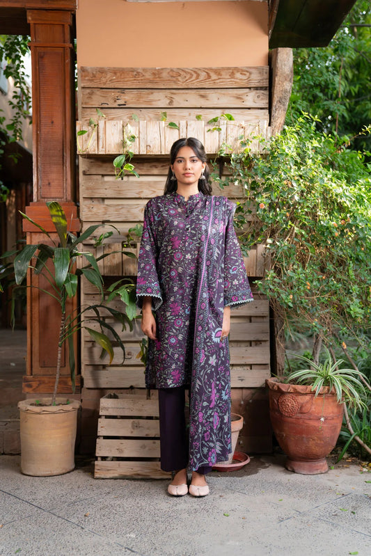 Beena by Beyond Printed Lawn 3 Piece Unstitched Dress - WUE154520