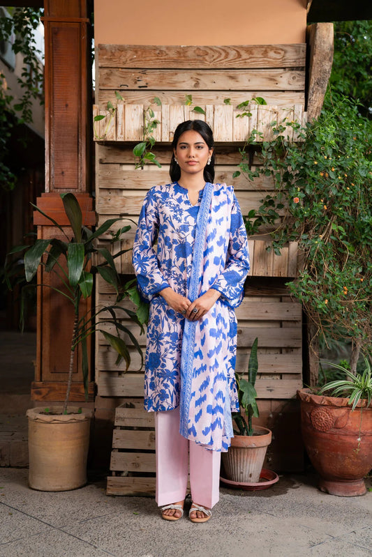 Beena by Beyond Printed Lawn 3 Piece Unstitched Dress - WUE154546