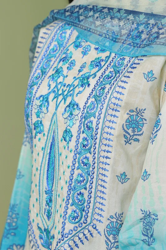 Zellbury 2pc Embroidered Lawn Shirt Dupatta - WUS24E21694 Unstitched