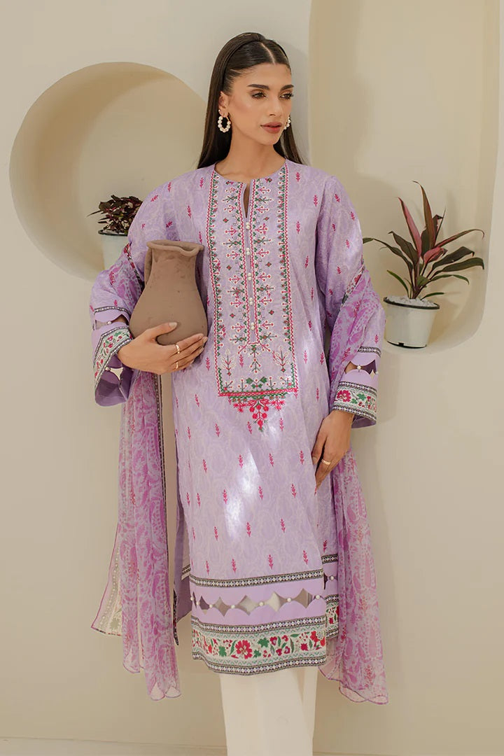 Zellbury 2pc Embroidered Lawn Shirt Dupatta - WUS24E21659 Unstitched