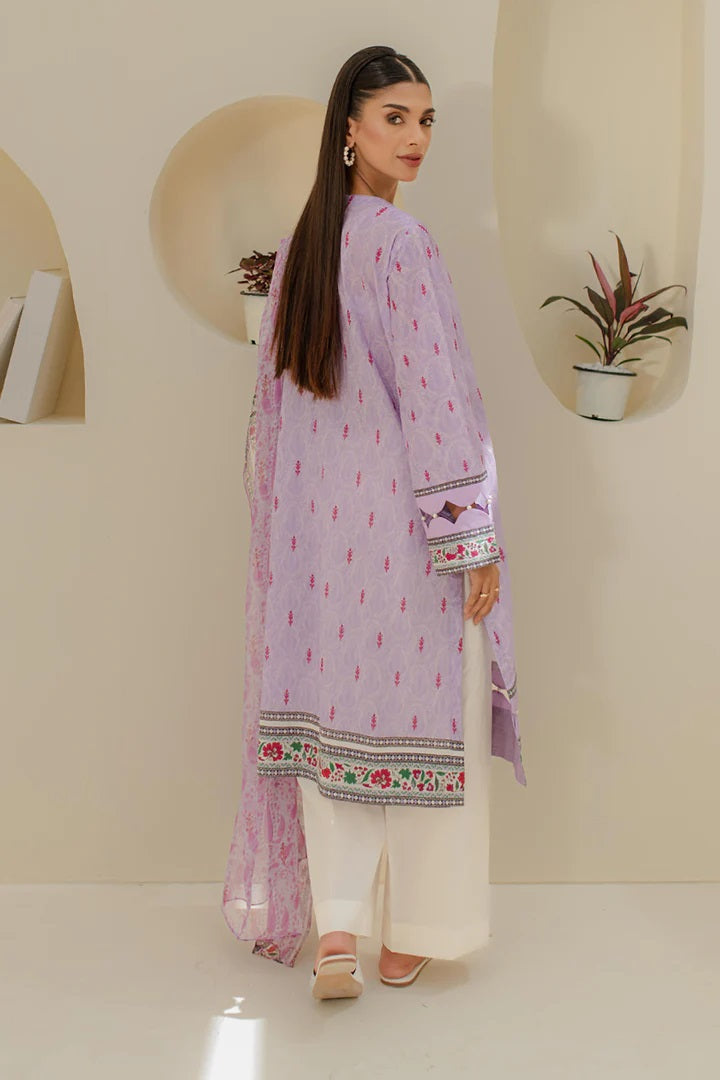 Zellbury 2pc Embroidered Lawn Shirt Dupatta - WUS24E21659 Unstitched