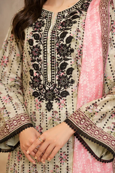 Zellbury 2pc Embroidered Lawn Shirt Dupatta - WUS25E20103 Unstitched