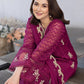 Ensembles Chiffon by Azure Embroidered Chiffon 4 Piece Unstitched Dress - ES025 Orchid Flame