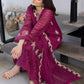 Ensembles Chiffon by Azure Embroidered Chiffon 4 Piece Unstitched Dress - ES025 Orchid Flame