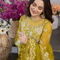 Ensembles Chiffon by Azure Embroidered Chiffon 4 Piece Unstitched Dress - ES027 Sunflower