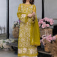 Ensembles Chiffon by Azure Embroidered Chiffon 4 Piece Unstitched Dress - ES027 Sunflower