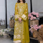Ensembles Chiffon by Azure Embroidered Chiffon 4 Piece Unstitched Dress - ES027 Sunflower