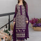 Ensembles Chiffon by Azure Embroidered Chiffon 4 Piece Unstitched Dress - ES028 Pansy Petals