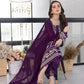 Ensembles Chiffon by Azure Embroidered Chiffon 4 Piece Unstitched Dress - ES028 Pansy Petals