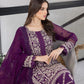 Ensembles Chiffon by Azure Embroidered Chiffon 4 Piece Unstitched Dress - ES028 Pansy Petals