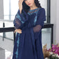 Ensembles Chiffon by Azure Embroidered Chiffon 4 Piece Unstitched Dress - ES030 Frisky Waves