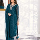 Ensembles By Azure Embroidered Chiffon Suits Unstitched 4 Piece VRES034 - Seaweed