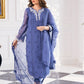 Ensembles By Azure Embroidered Chiffon Suits Unstitched 4 Piece VRES034a - Gradiant Galore