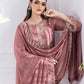 Ensembles By Azure Embroidered Chiffon Suits Unstitched 4 Piece VRES035 - Candy Blush