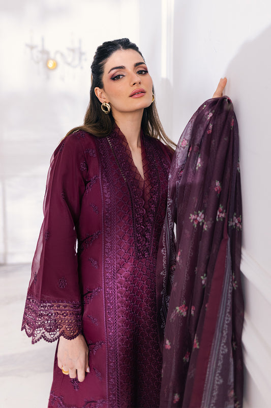 Ensembles By Azure Embroidered Organza Suits Unstitched 4 Piece VRES038a - Vintage-Rose