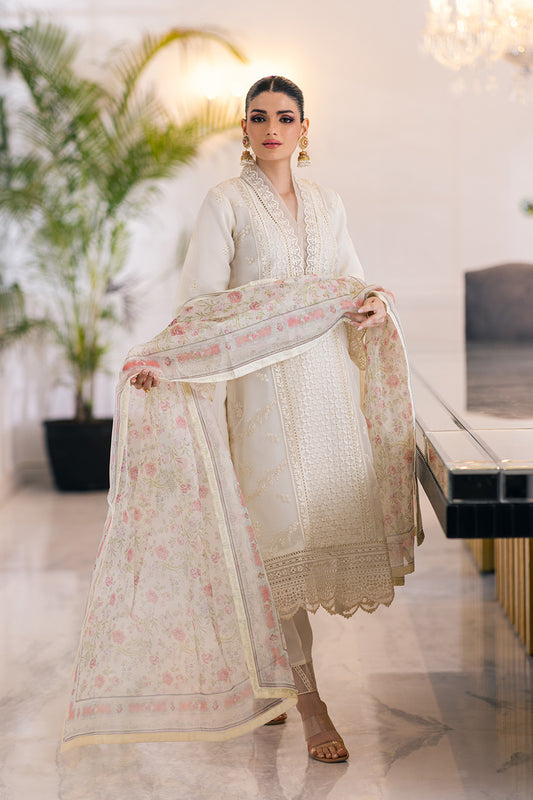 Ensembles By Azure Embroidered Organza Suits Unstitched 4 Piece VRES038 - Heaven Bliss
