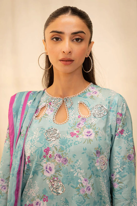 Zellbury 2pc Embroidered Lawn Shirt Dupatta - WUS25E20021