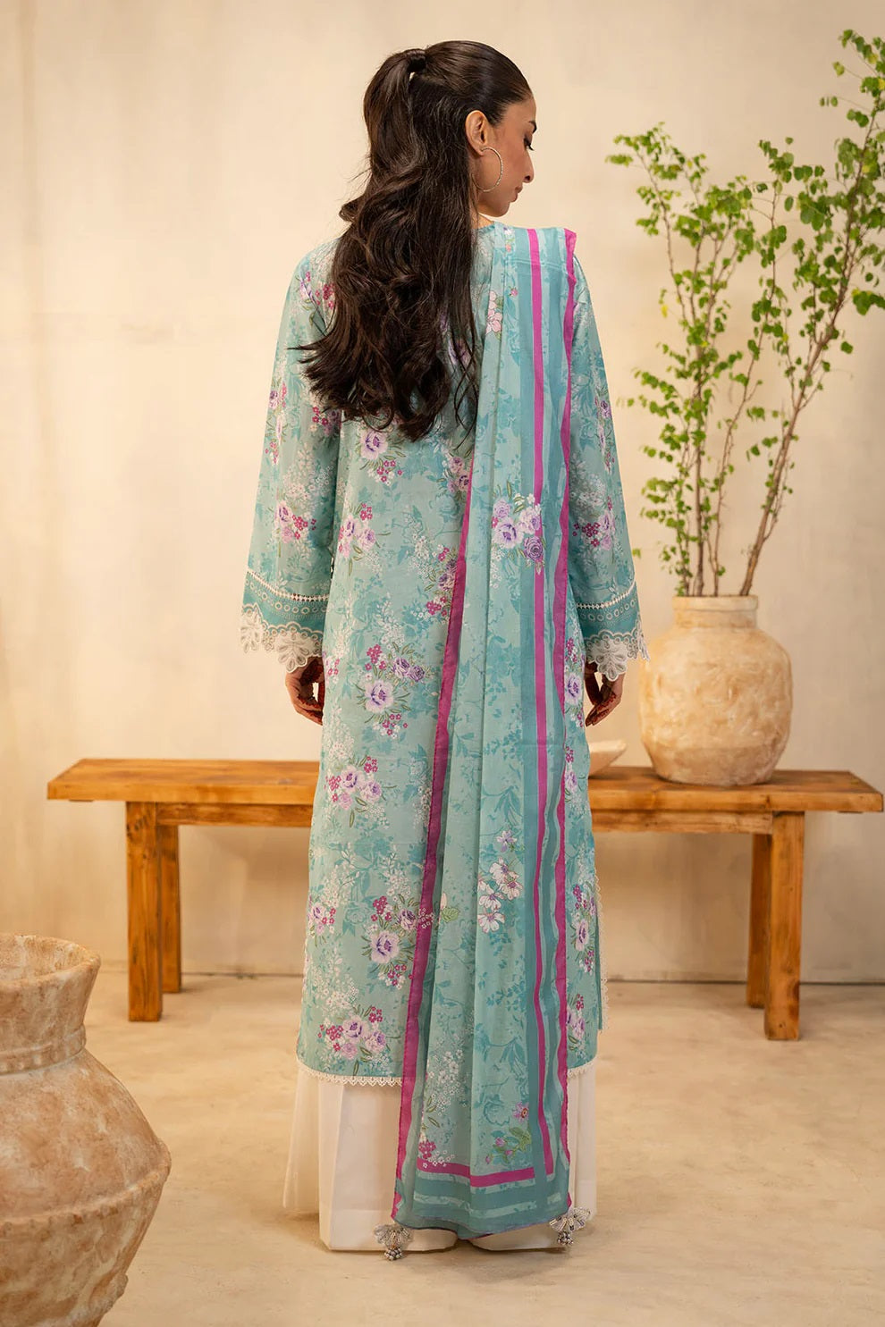 Zellbury 2pc Embroidered Lawn Shirt Dupatta - WUS25E20021