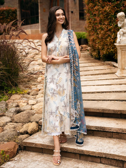 Secret Garden by Izel Embroidered Lawn 3pc Unstitched Dress - GLC-2421 Iris