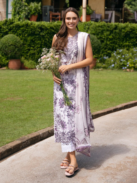 Secret Garden by Izel Embroidered Lawn 3pc Unstitched Dress - GLC-2422 Gardenia