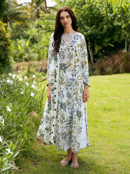Secret Garden by Izel Embroidered Lawn 3pc Unstitched Dress - GLC-2423 Crys