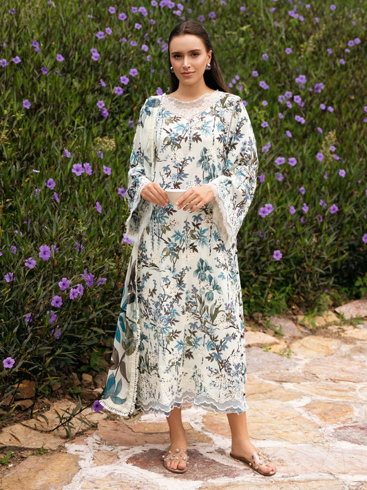 Secret Garden by Izel Embroidered Lawn 3pc Unstitched Dress - GLC-2430 Pansy