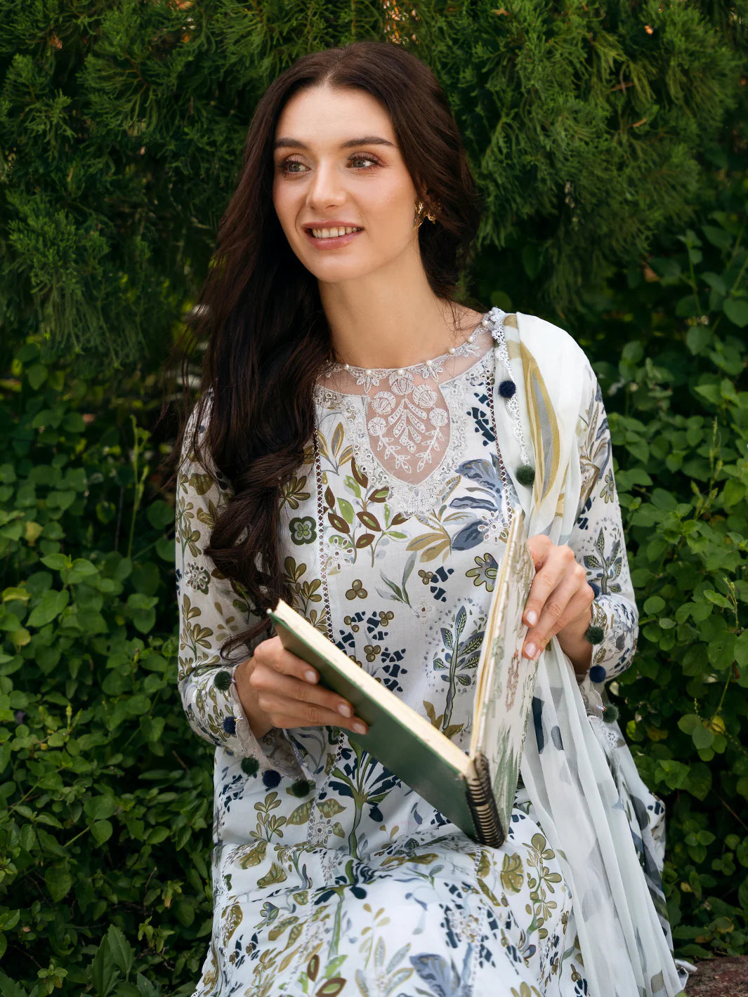 Secret Garden by Izel Embroidered Lawn 3pc Unstitched Dress - GLC-2430 Pansy