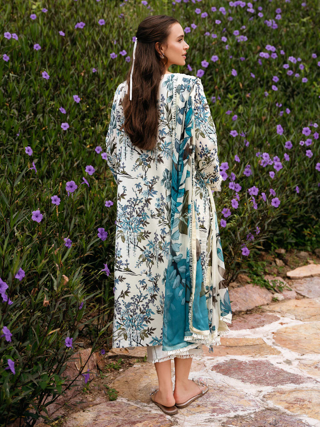 Secret Garden by Izel Embroidered Lawn 3pc Unstitched Dress - GLC-2430 Pansy