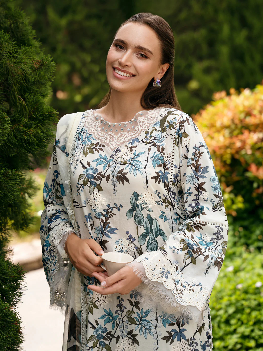 Secret Garden by Izel Embroidered Lawn 3pc Unstitched Dress - GLC-2430 Pansy