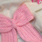 Crochet Hair Bow- Baby Pink