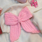 Crochet Hair Bow- Baby Pink