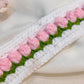 Crochet Tulip Headband- Pink Tulip