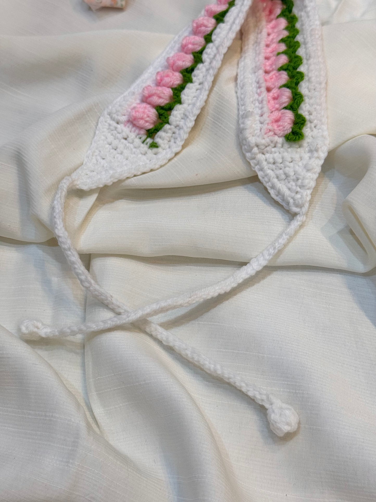 Crochet Tulip Headband- Pink Tulip