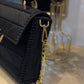 Crocheted T-Shirt Yarn Hand Bag - Black