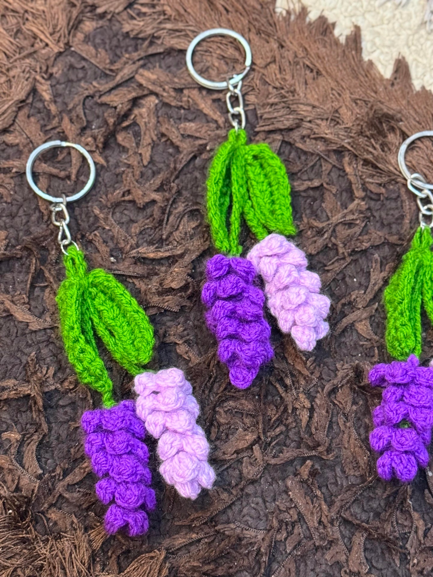 Crocheted Lavender Keychain