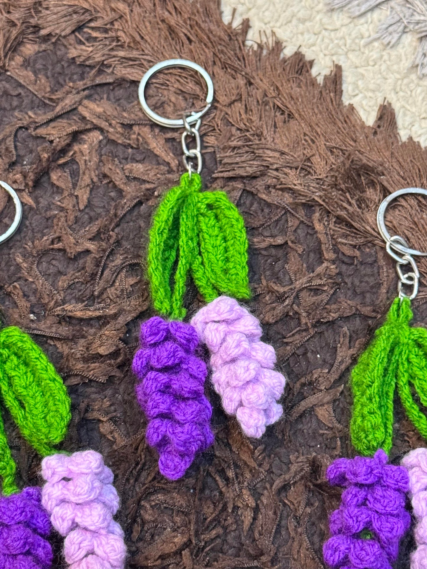 Crocheted Lavender Keychain