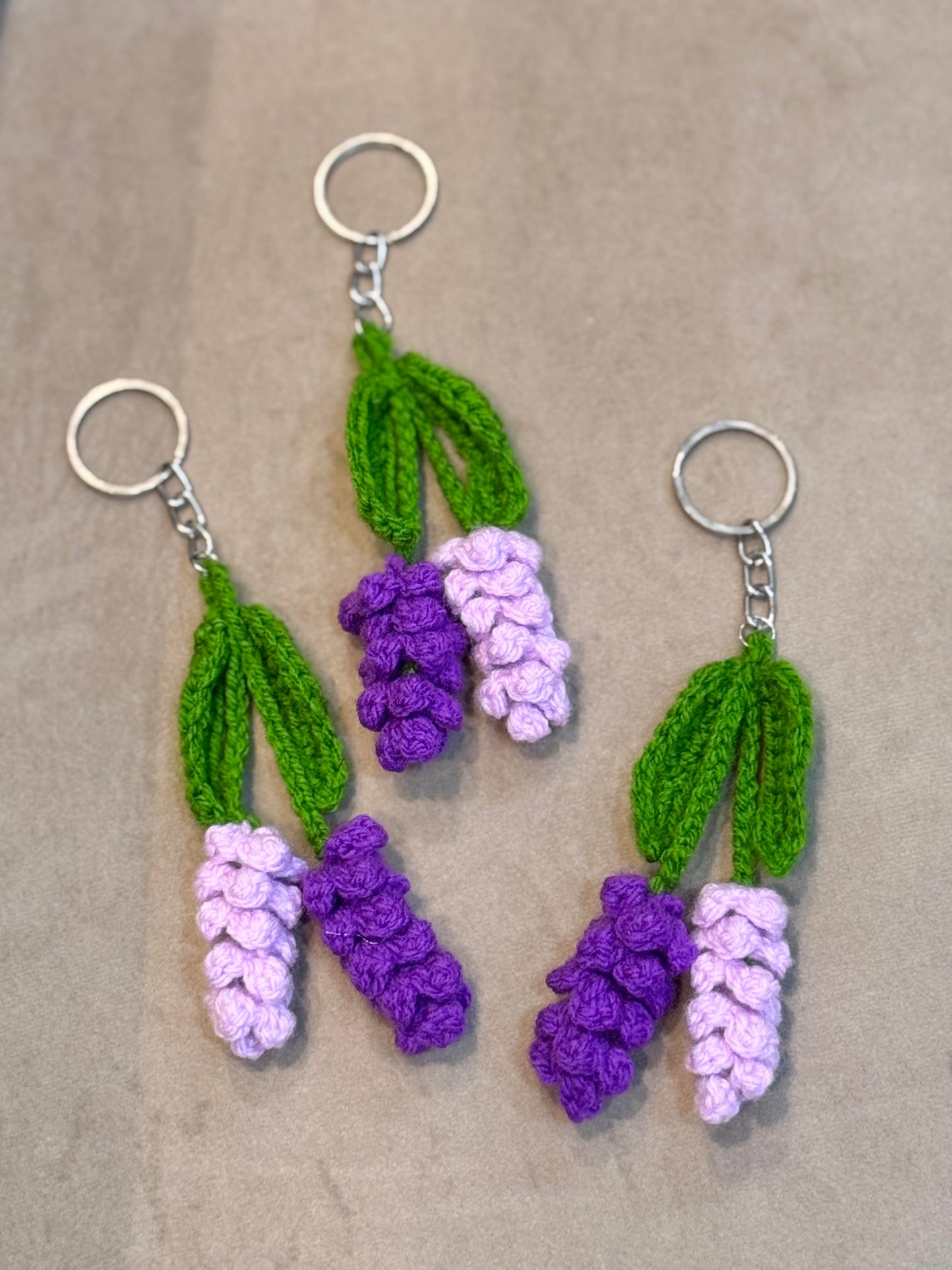 Crocheted Lavender Keychain