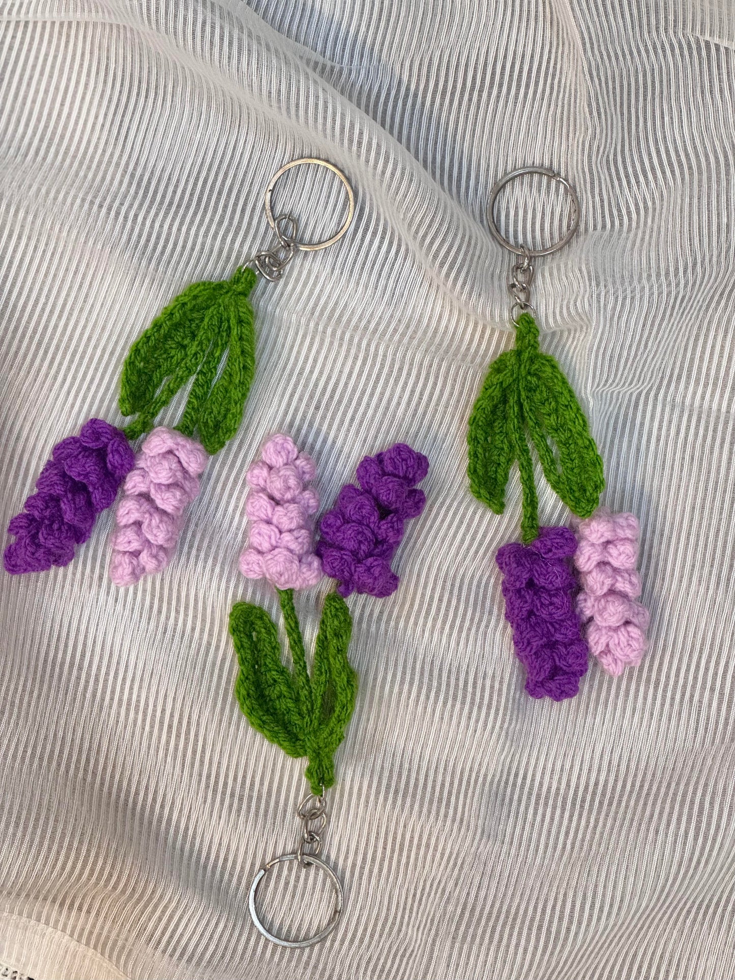 Crocheted Lavender Keychain