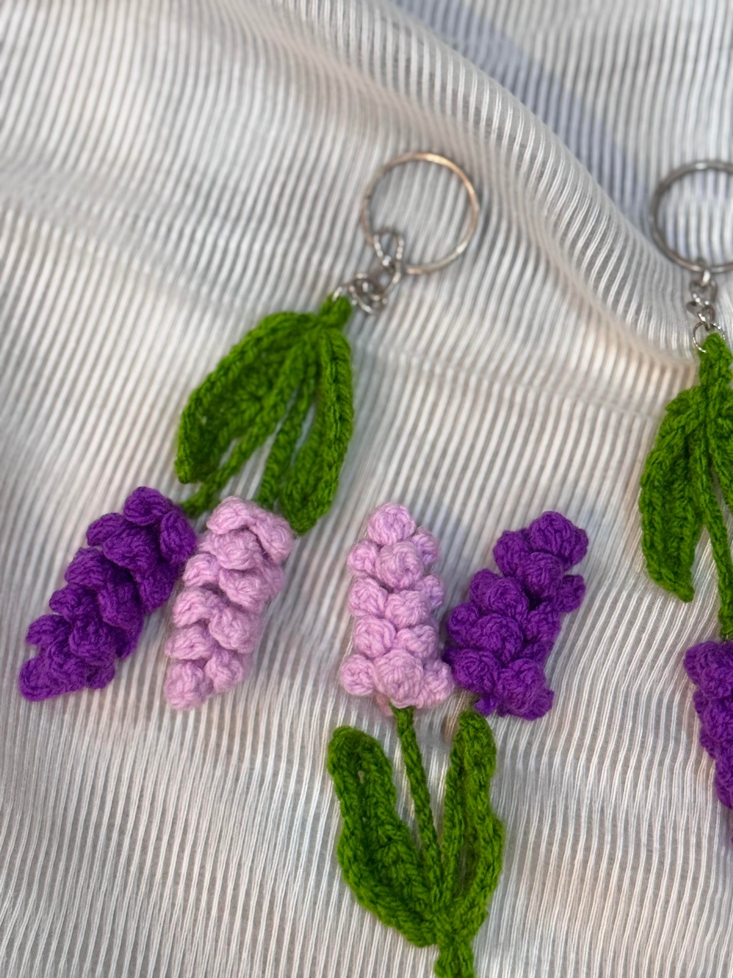 Crocheted Lavender Keychain