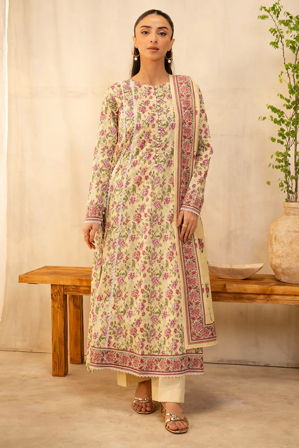 Zellbury 2pc Printed Lawn Shirt Dupatta - WUS25X20009 Unstitched